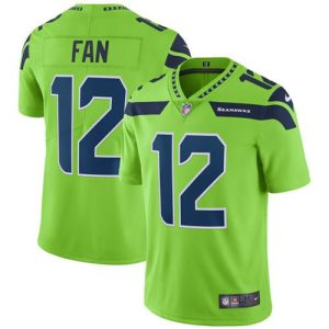 Nike Seahawks #12 Fan Green Men's Stitched NFL Limited Rush Jersey - Custom Name