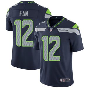 Nike Seahawks #12 Fan Steel Blue Team Color Men's Stitched NFL Vapor Untouchable Limited Jersey - Custom Name