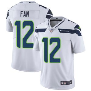 Nike Seahawks #12 Fan White Men's Stitched NFL Vapor Untouchable Limited Jersey - Custom Name