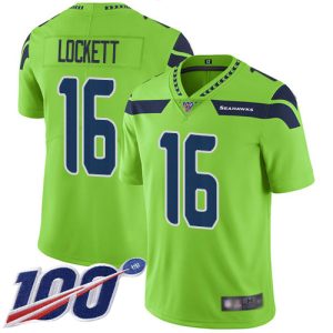 Nike Seahawks #16 Tyler Lockett Green Men's Stitched NFL Limited Rush 100th Season Jersey - Custom Name
