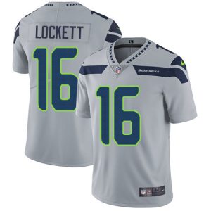 Nike Seahawks #16 Tyler Lockett Grey Alternate Men's Stitched NFL Vapor Untouchable Limited Jersey - Custom NamE