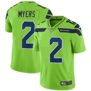 Nike Seahawks #2 Jason Myers Green Men's Stitched NFL Limited Rush Jersey - Custom Name