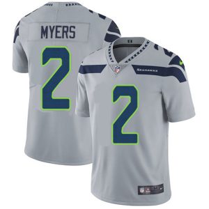 Nike Seahawks #2 Jason Myers Grey Alternate Men's Stitched NFL Vapor Untouchable Limited Jersey - Custom Name
