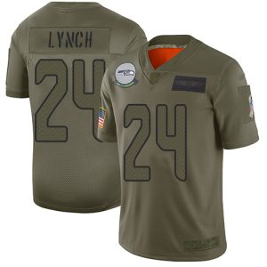 Nike Seahawks #24 Marshawn Lynch Camo Men's Stitched NFL Limited 2019 Salute To Service Jersey - Custom Name