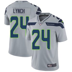 Nike Seahawks #24 Marshawn Lynch Grey Alternate Men's Stitched NFL Vapor Untouchable Limited Jersey - Custom Name