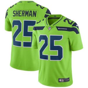 Nike Seahawks #25 Richard Sherman Green Men's Stitched NFL Limited Rush Jersey - Custom Name