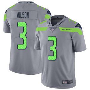 Nike Seahawks #3 Russell Wilson Gray Men's Stitched NFL Limited Inverted Legend Jersey - Custom Name
