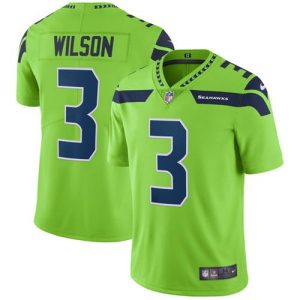 Nike Seahawks #3 Russell Wilson Green Men's Stitched NFL Limited Rush Jersey - Custom Name