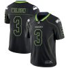 Nike Seahawks #3 Russell Wilson Lights Out Black Men's Stitched NFL Limited Rush Jersey - Custom Name