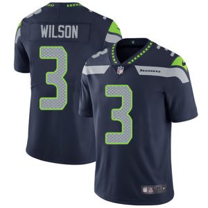 Nike Seahawks #3 Russell Wilson Steel Blue Team Color Men's Stitched NFL Vapor Untouchable Limited Jersey - Custom Name
