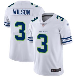 Nike Seahawks #3 Russell Wilson White Men's Stitched NFL Limited Team Logo Fashion Jersey - Custom Name