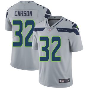 Nike Seahawks #32 Chris Carson Grey Alternate Men's Stitched NFL Vapor Untouchable Limited Jersey - Custom Name