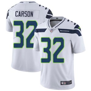 Nike Seahawks #32 Chris Carson White Men's Stitched NFL Vapor Untouchable Limited Jersey - Custom Name