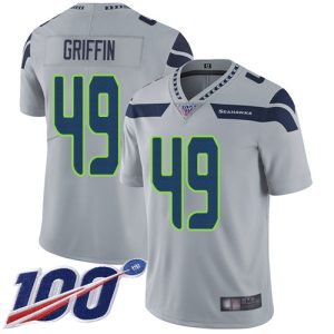 Nike Seahawks #49 Shaquem Griffin Grey Alternate Men's Stitched NFL 100th Season Vapor Limited Jersey - Custom Name