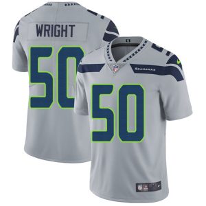 Nike Seahawks #50 K.J. Wright Grey Alternate Men's Stitched NFL Vapor Untouchable Limited Jersey - Custom Name