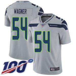 Nike Seahawks #54 Bobby Wagner Grey Alternate Men's Stitched NFL 100th Season Vapor Limited Jersey - Custom Name