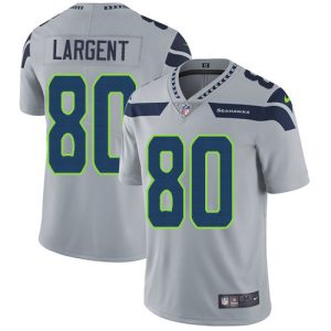 Nike Seahawks #80 Steve Largent Grey Alternate Men's Stitched NFL Vapor Untouchable Limited Jersey - Custom Name