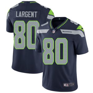 Nike Seahawks #80 Steve Largent Steel Blue Team Color Men's Stitched NFL Vapor Untouchable Limited Jersey - Custom Name