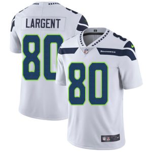 Nike Seahawks #80 Steve Largent White Men's Stitched NFL Vapor Untouchable Limited Jersey - Custom Name
