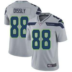 Nike Seahawks #88 Will Dissly Grey Alternate Men's Stitched NFL Vapor Untouchable Limited Jersey - Custom Name