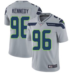 Nike Seahawks #96 Cortez Kennedy Grey Alternate Men's Stitched NFL Vapor Untouchable Limited Jersey - Custom Name