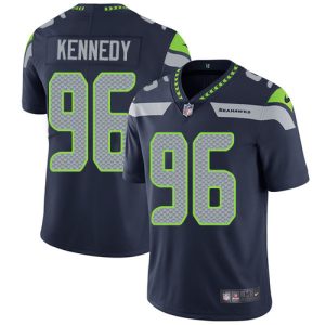 Nike Seahawks #96 Cortez Kennedy Steel Blue Team Color Men's Stitched NFL Vapor Untouchable Limited Jersey - Custom Name