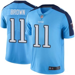 Nike Titans #11 A.J. Brown Light Blue Men's Stitched NFL Limited Rush Jersey - Custom Name