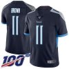 Nike Titans #11 A.J. Brown Navy Blue Team Color Men's Stitched NFL 100th Season Vapor Limited Jersey - Custom Name