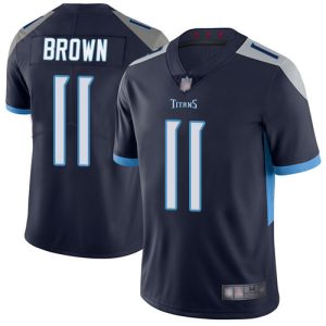 Nike Titans #11 A.J. Brown Navy Blue Team Color Men's Stitched NFL Vapor Untouchable Limited Jersey - Custom Name