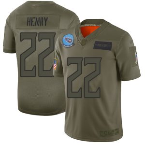 Nike Titans #22 Derrick Henry Camo Men's Stitched NFL Limited 2019 Salute To Service Jersey - Custom Name