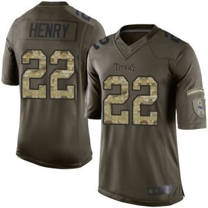 Nike Titans #22 Derrick Henry Green Men's Stitched NFL Limited 2015 Salute To Service Jersey - Custom Name