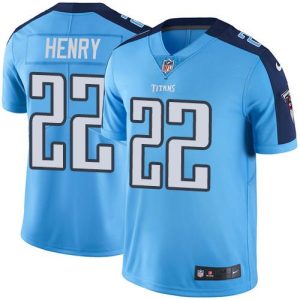 Nike Titans #22 Derrick Henry Light Blue Men's Stitched NFL Limited Rush Jersey - Custom Name