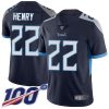 Nike Titans #22 Derrick Henry Navy Blue Team Color Men's Stitched NFL 100th Season Vapor Limited Jersey - Custom Name