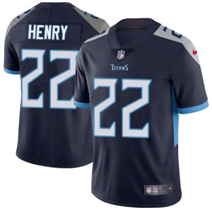 Nike Titans #22 Derrick Henry Navy Blue Team Color Men's Stitched NFL Vapor Untouchable Limited Jersey - Custom Name