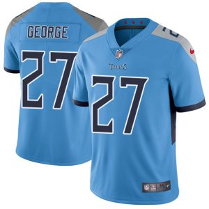 Nike Titans #27 Eddie George Light Blue Alternate Men's Stitched NFL Vapor Untouchable Limited Jersey - Custom Name