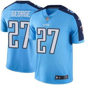 Nike Titans #27 Eddie George Light Blue Men's Stitched NFL Limited Rush Jersey - Custom Name