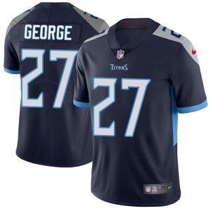 Nike Titans #27 Eddie George Navy Blue Team Color Men's Stitched NFL Vapor Untouchable Limited Jersey - Custom Name