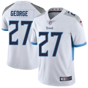 Nike Titans #27 Eddie George White Men's Stitched NFL Vapor Untouchable Limited Jersey - Custom Name