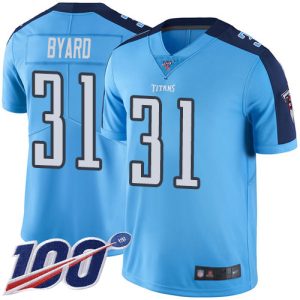 Nike Titans #31 Kevin Byard Light Blue Men's Stitched NFL Limited Rush 100th Season Jersey - Custom Name