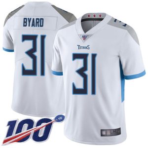 Nike Titans #31 Kevin Byard White Men's Stitched NFL 100th Season Vapor Limited Jersey - Custom Name