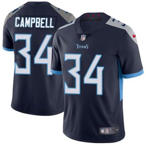 Nike Titans #34 Earl Campbell Navy Blue Team Color Men's Stitched NFL Vapor Untouchable Limited Jersey - Custom Name