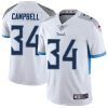 Nike Titans #34 Earl Campbell White Men's Stitched NFL Vapor Untouchable Limited Jersey - Custom Name