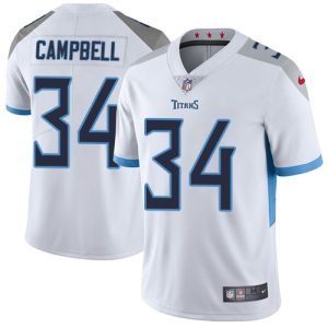 Nike Titans #34 Earl Campbell White Men's Stitched NFL Vapor Untouchable Limited Jersey - Custom Name