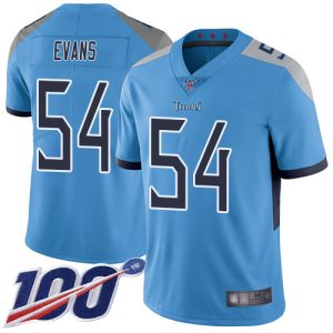 Nike Titans #54 Rashaan Evans Light Blue Alternate Men's Stitched NFL 100th Season Vapor Limited Jersey - Custom Name