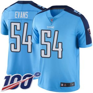 Nike Titans #54 Rashaan Evans Light Blue Men's Stitched NFL Limited Rush 100th Season Jersey - Custom Name