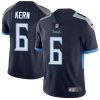 Nike Titans #6 Brett Kern Navy Blue Team Color Men's Stitched NFL Vapor Untouchable Limited Jersey - Custom Name