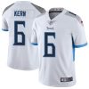Nike Titans #6 Brett Kern White Men's Stitched NFL Vapor Untouchable Limited Jersey - Custom Name