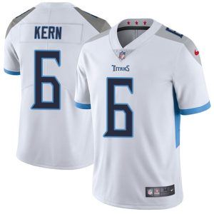 Nike Titans #6 Brett Kern White Men's Stitched NFL Vapor Untouchable Limited Jersey - Custom Name