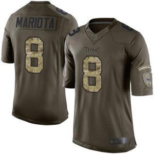Nike Titans #8 Marcus Mariota Green Men's Stitched NFL Limited 2015 Salute To Service Jersey - Custom Name