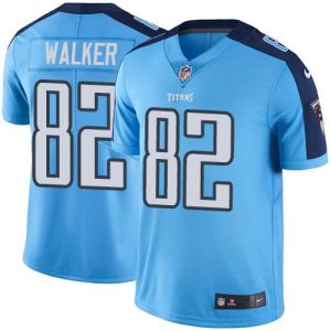 Nike Titans #82 Delanie Walker Light Blue Men's Stitched NFL Limited Rush Jersey - Custom Name